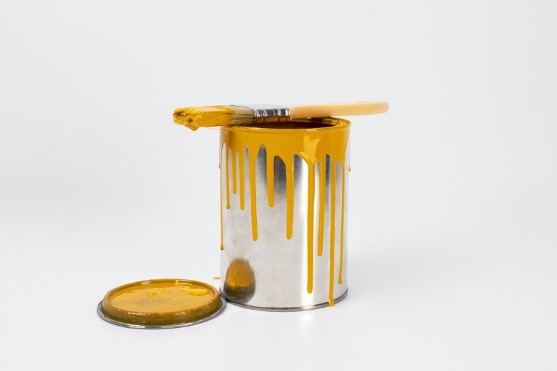 Pot peinture pinceau orange