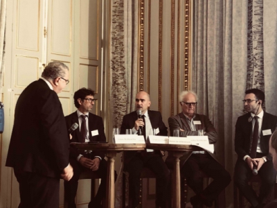 Table ronde 2 : Louis Bedoucha (PwC), St&eacute;phane Terranova (HOMT Infrastructures), St&eacute;phane Colin (AfricInvest), Henri de Villeneuve (Cobasa) et Nicolas Northcote (McKinsey).